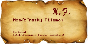 Mosánszky Filemon névjegykártya